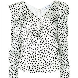 Self-Portrait Printed Flared Blouse